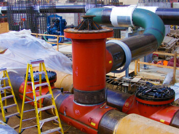View of a job site during the construction phase