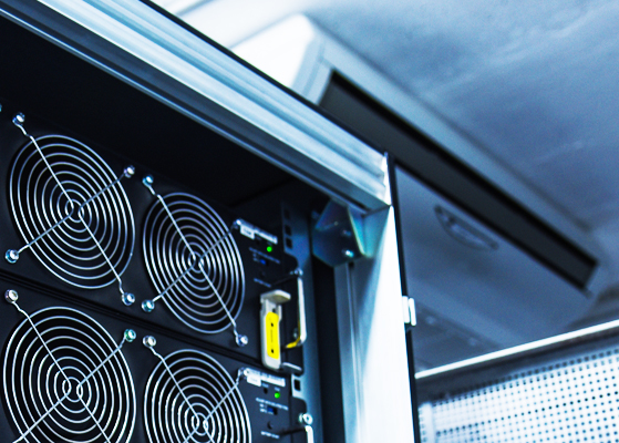 Close up view of the chilled water loop designed for the Enterprise Products Data Center